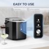 EUHOMY Nugget Ice Makers Countertop, Ready in 8 Mins, 35lbs/24H, Self-Cleaning, Portable Ice Maker Machine with Ice Scoop & Basket, Sonic Ice Maker with Chewable Pellet Ice for Home/Party/RV/Camping(Black)