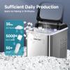 EUHOMY Nugget Ice Makers Countertop, Ready in 8 Mins, 35lbs/24H, Self-Cleaning, Portable Ice Maker Machine with Ice Scoop & Basket, Sonic Ice Maker with Chewable Pellet Ice for Home/Party/RV/Camping(Silver)