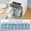 EUHOMY Portable Dishwasher Countertop Dishwashers, 8 Programs Mini Dishwasher, 5L Built-in Water Tank and Inlet hose, Self Clean, Baby Care, Air Dry Function, for Apartments & RVs, No Hookup Needed(8 Programs  White Door)