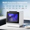 EUHOMY Portable Dishwasher Countertop Dishwashers, 8 Programs Mini Dishwasher, 5L Built-in Water Tank and Inlet hose, Self Clean, Baby Care, Air Dry Function, for Apartments & RVs, No Hookup Needed(8 Programs  Black Door)