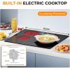 Euhomy 4 Burners Cooktop 24 inch, 220V Electric Stove Top Burner, 16 Level and Touch Control, 6000W Built-in Electric Burners for Cooking, Child Lock, Timer, Residual Heat Indicator, No Plug(4 Burners)