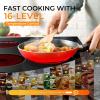 Euhomy 4 Burners Cooktop 24 inch, 220V Electric Stove Top Burner, 16 Level and Touch Control, 6000W Built-in Electric Burners for Cooking, Child Lock, Timer, Residual Heat Indicator, No Plug(4 Burners Cooktop)