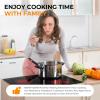 Euhomy 4 Burners Cooktop 24 inch, 220V Electric Stove Top Burner, 16 Level and Touch Control, 6000W Built-in Electric Burners for Cooking, Child Lock, Timer, Residual Heat Indicator, No Plug(4 Burners Cooktop)