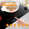 Euhomy 4 Burners Cooktop 24 inch, 220V Electric Stove Top Burner, 16 Level and Touch Control, 6000W Built-in Electric Burners for Cooking, Child Lock, Timer, Residual Heat Indicator, No Plug(4 Burners)