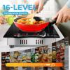 Euhomy 4 Burners Cooktop 24 inch, 220V Electric Stove Top Burner, 16 Level and Touch Control, 6000W Built-in Electric Burners for Cooking, Child Lock, Timer, Residual Heat Indicator, No Plug(2 Burners)
