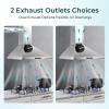 Euhomy Ductless Under Cabinet Range Hood 30 inch with 2 Speed Exhaust Fan, Kitchen Wall Mount Range Hood 300 CFM with 2W LED Light, Vent Hood with Washable Filter, Stainless Steel(Wall Mount – Digital Touch)
