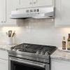 Euhomy Ductless Under Cabinet Range Hood 30 inch with 2 Speed Exhaust Fan, Kitchen Wall Mount Range Hood 300 CFM with 2W LED Light, Vent Hood with Washable Filter, Stainless Steel(Under Cabinet – 2 Speed)