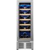 EUHOMY 12 Inch Wine Cooler Refrigerator, Wine Fridge 18 Bottles, Built-in or Freestanding with Double-Layer Tempered Glass Door, Mini Fridge with Quiet and Temperature Memory Function(12″ Single Zone Wine Cooler)