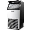EUHOMY Commercial Ice Maker Machine,100lbs/24H Stainless Steel Under Counter Ice Machine with 33lbs Storage Bin, Freestanding Ice Maker for Home/Bar/Cafe/Restaurant(100lbs/day)