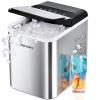 EUHOMY Nugget Ice Makers Countertop, Ready in 8 Mins, 35lbs/24H, Self-Cleaning, Portable Ice Maker Machine with Ice Scoop & Basket, Sonic Ice Maker with Chewable Pellet Ice for Home/Party/RV/Camping(Silver)