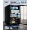 EUHOMY Beverage Refrigerator Cooler, 130 Can Mini Fridge with Glass Door for Soda Beer or Wine, Beverage Cooler for Home, Office, Bar with Adjustable Removable Shelves, Silver(Silver)