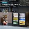 EUHOMY 11.4Cu.Ft Back Bar Cooler With 3 Glass Doors, 53″ Counter Height Beverage Refrigerator with LED Lighting, Commercial Display Bar Fridge for Beer,Soda Drinks,Wine, Black(2 Door Back Bar Cooler)