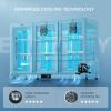 EUHOMY 11.4Cu.Ft Back Bar Cooler With 3 Glass Doors, 53″ Counter Height Beverage Refrigerator with LED Lighting, Commercial Display Bar Fridge for Beer,Soda Drinks,Wine, Black(3 Door Back Bar Cooler)