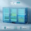 EUHOMY 11.4Cu.Ft Back Bar Cooler With 3 Glass Doors, 53″ Counter Height Beverage Refrigerator with LED Lighting, Commercial Display Bar Fridge for Beer,Soda Drinks,Wine, Black(3 Door Back Bar Cooler)