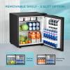 EUHOMY 1.7 Cu.Ft Mini Fridge with Freezer, Reversible Single Door Compact Refrigerator, Adjustable Thermostat, Energy Saving, Mini Fridge for Bedroom, Office, Dorm, Black(Black)