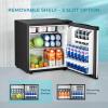 EUHOMY 1.7 Cu.Ft Mini Fridge with Freezer, Reversible Single Door Compact Refrigerator, Adjustable Thermostat, Energy Saving, Mini Fridge for Bedroom, Office, Dorm, Black(Silver)