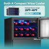 EUHOMY 18L Beverage Refrigerator Cooler, 24 Cans Mini Fridge with Quiet Compressor, Countertop Small Fridge with 40°F-61°F Digital Temperature Control, LED Lgiht for Home, Bar, Office(3.0 CUFT)