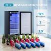 EUHOMY 18L Beverage Refrigerator Cooler, 24 Cans Mini Fridge with Quiet Compressor, Countertop Small Fridge with 40°F-61°F Digital Temperature Control, LED Lgiht for Home, Bar, Office(3.6 CUFT)
