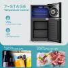 EUHOMY 18L Beverage Refrigerator Cooler, 24 Cans Mini Fridge with Quiet Compressor, Countertop Small Fridge with 40°F-61°F Digital Temperature Control, LED Lgiht for Home, Bar, Office(3.0 CUFT)
