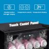 EUHOMY 48 Can Beverage Refrigerator cooler-Mini Fridge Glass Door for Beer Drinks Wines, Countertop Beverage Fridge with Adjustable Shelves Blue LED for Home/Office/Dorm/Bar, 1.3 cu.ft(3.2 CUFT)