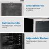 EUHOMY 48 Can Beverage Refrigerator cooler-Mini Fridge Glass Door for Beer Drinks Wines, Countertop Beverage Fridge with Adjustable Shelves Blue LED for Home/Office/Dorm/Bar, 1.3 cu.ft(3.2 CUFT)