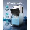 EUHOMY Commercial Ice Maker Machine 400Lb/24H, Ice Ready in 10-15 min,SECOP Compressor, Industrial Ice Machine with 130Lbs Automatic Ice Bin Dispenser, Ice Maker Machine for Hotel/Restaurant/Business(800lbs)