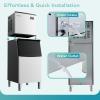 EUHOMY Commercial Ice Maker Machine 400Lb/24H, Ice Ready in 10-15 min,SECOP Compressor, Industrial Ice Machine with 130Lbs Automatic Ice Bin Dispenser, Ice Maker Machine for Hotel/Restaurant/Business(500lbs)
