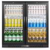 EUHOMY 11.4Cu.Ft Back Bar Cooler With 3 Glass Doors, 53″ Counter Height Beverage Refrigerator with LED Lighting, Commercial Display Bar Fridge for Beer,Soda Drinks,Wine, Black(2 Door Back Bar Cooler)