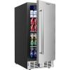 EUHOMY 18L Beverage Refrigerator Cooler, 24 Cans Mini Fridge with Quiet Compressor, Countertop Small Fridge with 40°F-61°F Digital Temperature Control, LED Lgiht for Home, Bar, Office(3.6 CUFT)
