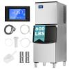 EUHOMY Commercial Ice Maker Machine 400Lb/24H, Ice Ready in 10-15 min,SECOP Compressor, Industrial Ice Machine with 130Lbs Automatic Ice Bin Dispenser, Ice Maker Machine for Hotel/Restaurant/Business(600lbs)