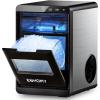 EUHOMY Nugget Ice Maker Countertop, 40Lbs/24H Pebble Ice Maker Machine, Self-Cleaning Countertop Sonic Ice Makers with Ice Scoop&Basket, Pellet Ice Maker Machine for Home/Kitchen/Office(Black)