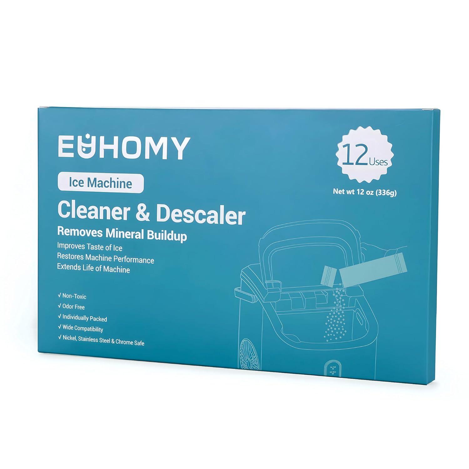 imageEUHOMY Ice Maker Cleaner ampamp Descaler 4 Use ampamp Individually Packed Ice Machine Cleaner with Organic Citric Acid Descaling Powder Ideal for All Brands12 Ouncepack of 1