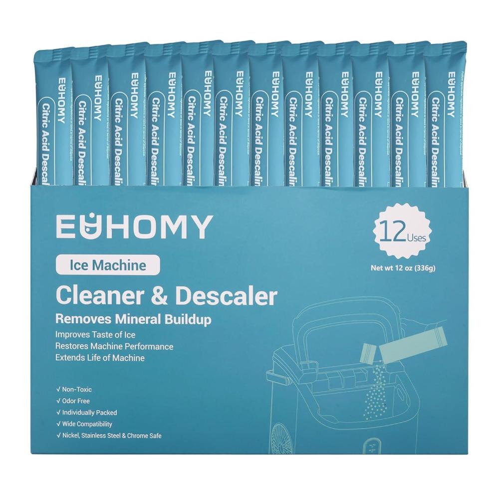 imageEUHOMY Ice Maker Cleaner ampamp Descaler  4 Use ampamp Individually Packed  Ice Machine Cleaner with Organic Citric Acid Descaling Powder Ideal for All Brands12 Ouncepack of 1