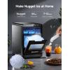EUHOMY Nugget Ice Maker Countertop, 44Lbs/24H Pebble Ice Maker Machine, Self-Cleaning Pellet Ice Machine with Ice Scoop&Basket, Sonic Countertop Ice Machine for Home/Kitchen/Office(Black)