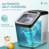 EUHOMY Nugget Ice Maker Countertop, Max 34lbs/Day, 2 Way Water Refill, Self-Cleaning Pebble Ice Maker Machine with 3Qt Reservoir, Ideal for Home, Office, Bar, and Party. (Silver)(Stainless Steel Sliver)