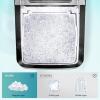 EUHOMY Nugget Ice Maker Countertop, Max 34lbs/Day, 2 Way Water Refill, Self-Cleaning Pebble Ice Maker Machine with 3Qt Reservoir, Ideal for Home, Office, Bar, and Party. (Silver)(Stainless Steel Sliver)