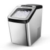 EUHOMY Nugget Ice Maker Countertop, Max 34lbs/Day, 2 Way Water Refill, Self-Cleaning Pebble Ice Maker Machine with 3Qt Reservoir, Ideal for Home, Office, Bar, and Party. (Silver)(Stainless Steel Sliver)