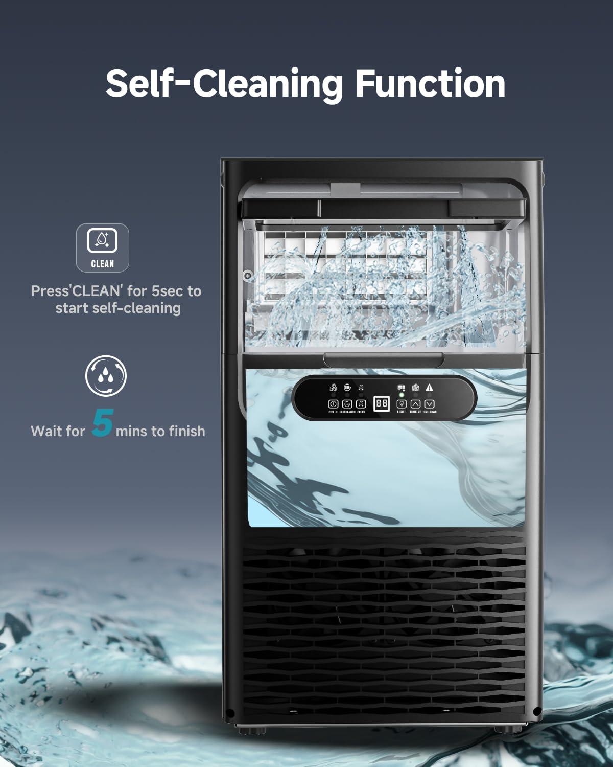 imageEUHOMY Commercial Ice Maker Machine80lbs24H36 Ice Cubes in 812 MinsUnder Counter Ice Maker with Water Filter12lbs Storage CapacityFreestanding Ice Machine for HomeBarCafeRestaurant80lbsCube