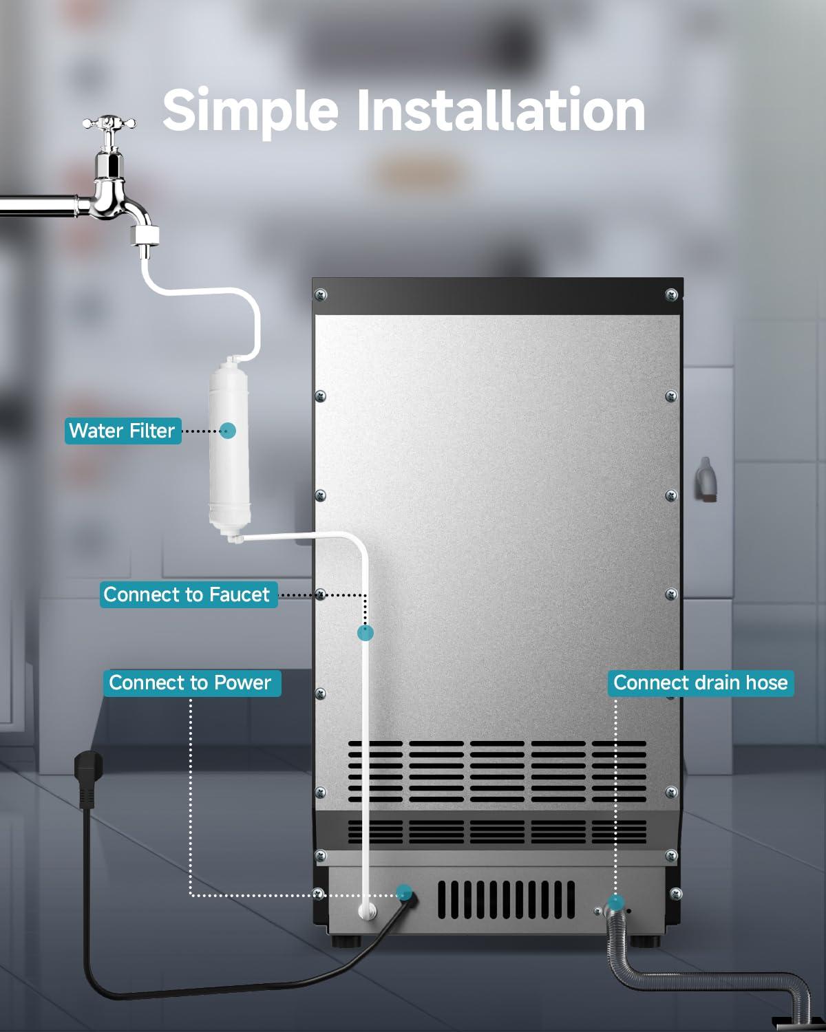 imageEUHOMY Commercial Ice Maker Machine80lbs24H36 Ice Cubes in 812 MinsUnder Counter Ice Maker with Water Filter12lbs Storage CapacityFreestanding Ice Machine for HomeBarCafeRestaurant80lbsCube