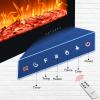 EUHOMY 50 Inch Electric Fireplace Wall Recessed and Wall Mounted with Adjustable Flame Color, Fireplace Heater with Remote Control, Linear Fireplace with Timer, Touch Screen, Log & Crystal, 750/1500W(20Inch)
