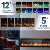 EUHOMY 50 Inch Electric Fireplace Wall Recessed and Wall Mounted with Adjustable Flame Color, Fireplace Heater with Remote Control, Linear Fireplace with Timer, Touch Screen, Log & Crystal, 750/1500W(Ultra-thin 72 Inch)