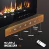 EUHOMY 50 Inch Electric Fireplace Wall Recessed and Wall Mounted with Adjustable Flame Color, Fireplace Heater with Remote Control, Linear Fireplace with Timer, Touch Screen, Log & Crystal, 750/1500W(36Inch)