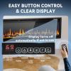 EUHOMY 50 Inch Electric Fireplace Wall Recessed and Wall Mounted with Adjustable Flame Color, Fireplace Heater with Remote Control, Linear Fireplace with Timer, Touch Screen, Log & Crystal, 750/1500W(Ultra-thin 60 Inch)