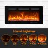 EUHOMY 50 Inch Electric Fireplace Wall Recessed and Wall Mounted with Adjustable Flame Color, Fireplace Heater with Remote Control, Linear Fireplace with Timer, Touch Screen, Log & Crystal, 750/1500W(20Inch)