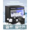 EUHOMY Commercial Ice Maker Machine,80lbs/24H,36 Ice Cubes in 8-12 Mins,Under Counter Ice Maker with Water Filter,12lbs Storage Capacity,Freestanding Ice Machine for Home/Bar/Cafe/Restaurant(80lbs/Cube)