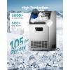 EUHOMY Commercial Ice Maker,105lbs/24H,Stainless Steel Under Counter Ice Machine with Water Filter,33lbs Storage Capacity, 45 Cubes in 8-12 Mins, Freestanding Ice Machine for Home/Bar/Cafe/Restaurant(105lbs/day)