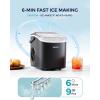 EUHOMY Countertop Ice Maker Machine with Handle, 26lbs in 24Hrs, 9 Ice Cubes Ready in 6 Mins, Auto-Cleaning Portable Ice Maker with Basket and Scoop, for Home/Kitchen/Camping/RV. (Pink)(Black)