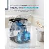 EUHOMY Countertop Ice Maker Machine with Handle, 26lbs in 24Hrs, 9 Ice Cubes Ready in 6 Mins, Auto-Cleaning Portable Ice Maker with Basket and Scoop, for Home/Kitchen/Camping/RV. (Pink)(Black)