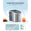 EUHOMY Countertop Ice Maker Machine with Handle, 26lbs in 24Hrs, 9 Ice Cubes Ready in 6 Mins, Auto-Cleaning Portable Ice Maker with Basket and Scoop, for Home/Kitchen/Camping/RV. (Pink)(Light Grey)