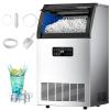 EUHOMY Commercial Ice Maker,105lbs/24H,Stainless Steel Under Counter Ice Machine with Water Filter,33lbs Storage Capacity, 45 Cubes in 8-12 Mins, Freestanding Ice Machine for Home/Bar/Cafe/Restaurant(105lbs/day)